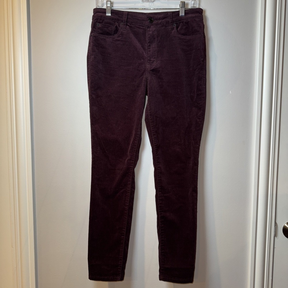 STS Blue Ellie Jeans Sz 28 High Rise Ankle Skinny Stretch Maroon Velvet Courdory